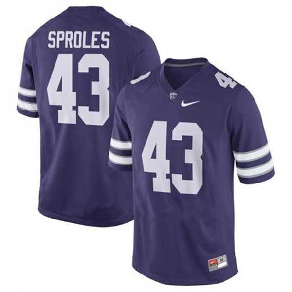 Mens Kansas State Wildcats #43 Darren Sproles Purple Vapor Stitched NCAA Jersey Dzhi->kansas state wildcats->NCAA Jersey